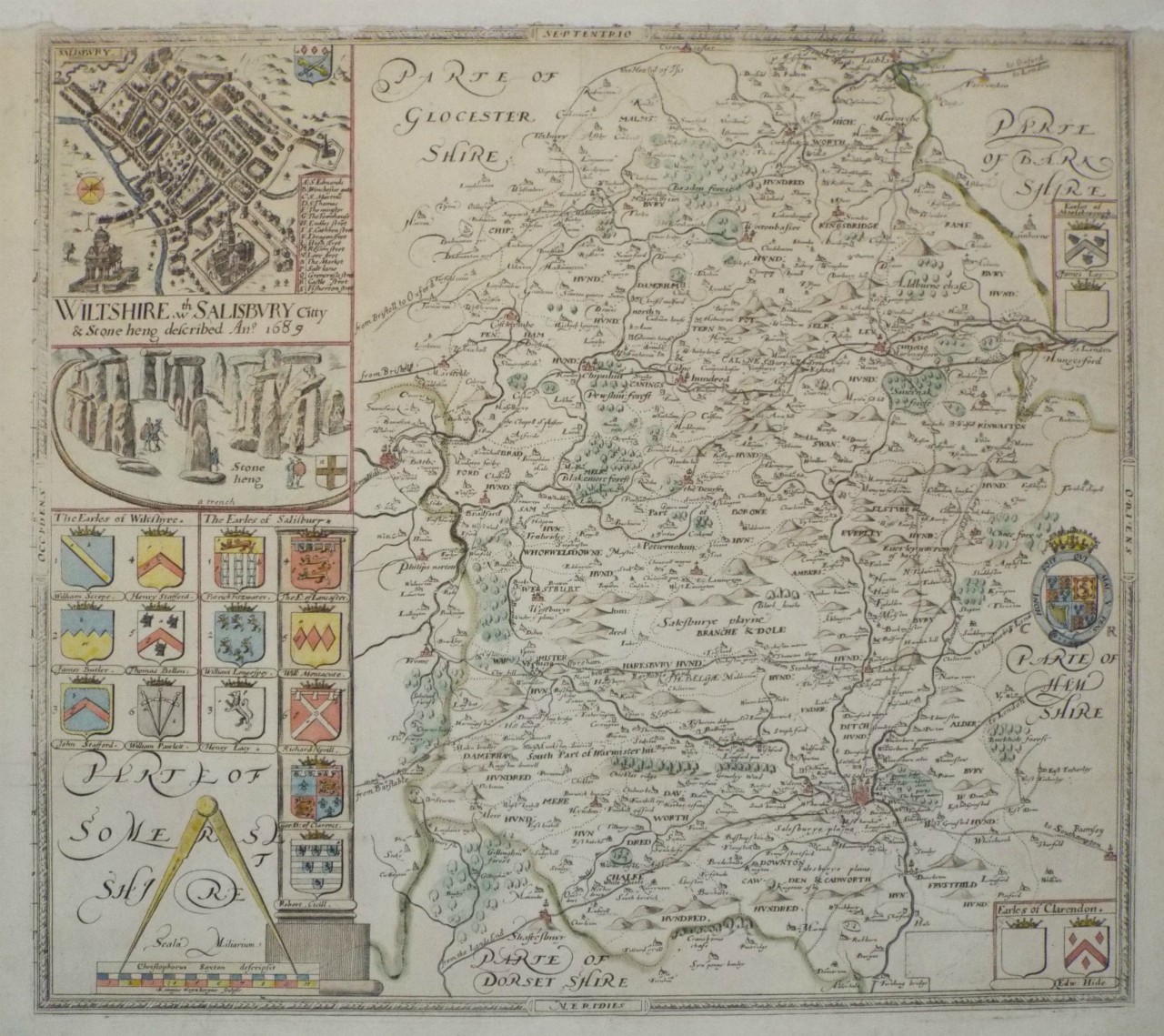 Map of Wiltshire - Saxton-Jefferys
